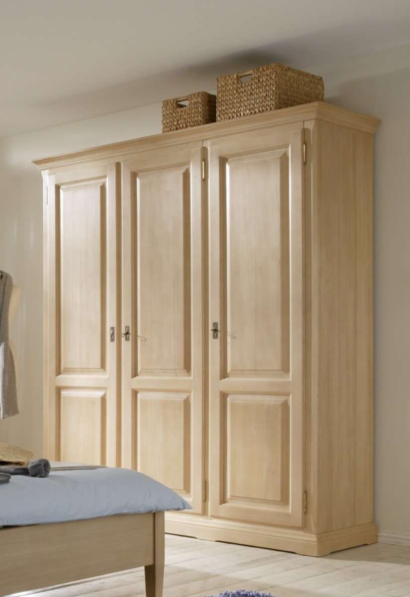 Schrank Kleiderschrank 3-Türig Schlafzimmer Fichte Massiv Gewachst in Kleiderschrank Fichte